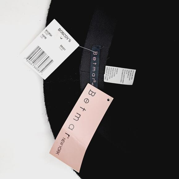 NWT New Old Stock Betmar New York Black Wool blend Rhinestone Hat Style B1285H - Picture 4 of 5